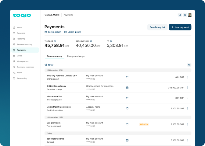 B2B payment automation with Toqio