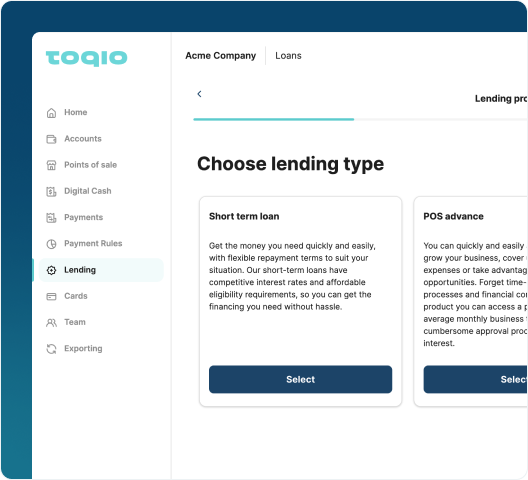 Financing and credit